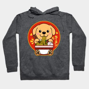 Cute Labrador Puppy Eating Ramen Kawaii Lab Lover Hoodie